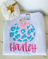 Leopard Print Pumpkin Shirt- Girls Monogrammed Pumpkin Shirt - Monogrammed Fall Shirt - Personalized Fall Shirt