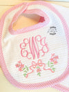 Monogrammed Bib & Burp Cloth  Set - Baby Shower Gift - Monogrammed Bib - Monogrammed Girls gift - Baby Gift - Boutique Baby Gift