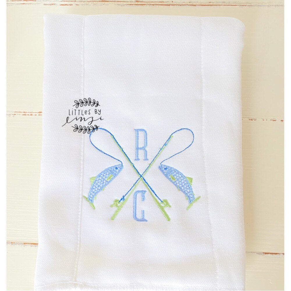 Fishing burp cloth Baby Shower Gift - Monogrammed Burp cloth - Monogrammed Boys gift - Baby Gift - Boutique Baby Gift