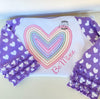 Girls Valentine Embroidery Shirt - Valentine's Shirts Monogrammed - Rainbow Valentine's Shirts - Girls Monogram Valentines