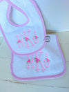 Girl Bib & Burp Cloth  Set - Baby Shower Gift - Monogrammed Bib - Monogrammed Girls gift - Baby Gift - Boutique Baby Gift