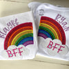 Girls Rainbow Embroidery Shirt - Rainbow Valentine Shirt - Girls best friend Rainbow - BFF shirt