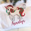 Girls Christmas Unicorn Shirt- Holiday shirt- girls unicorn Christmas - Embroidered Christmas Shirt - Christmas unicorn