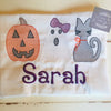 Monogrammed Halloween Shirt - Cat Pumpkin Halloween Shirt- Girls Halloween Shirt