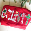 Monogrammed Christmas Name Shirt- Christmas shirt-Red Christmas Shirt- kids holiday shirt- personalized holiday shirt