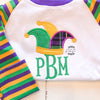 Boys Monogrammed Mardi Gras Shirt - Mardi Gras Embroidery Shirt - Mardi Gras mask shirt- boutique Mardi Gras- Parade shirt