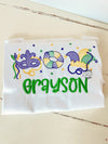 Boys Monogrammed Mardi Gras Shirt - Mardi Gras Embroidery Shirt - Mardi Gras mask shirt- boutique Mardi Gras- Parade shirt - Fat Tuesday