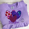 Girls Valentine Embroidery Shirt - Valentine's Shirts Monogrammed - sequins Valentine's Shirts - Girls Monogram Valentines
