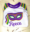 Monogrammed Mardi Gras Shirt - Mardi Gras Raglans in stock - Mardi Gras mask shirt- boutique Mardi Gras