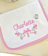 Girls Monogrammed Burp Cloth - Baby Shower Gift - Monogram Baby Gift - Monogrammed Girls gift - Baby Gift - Boutique Baby Gift