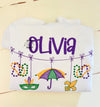 Monogrammed Mardi Gras Shirt - Mardi Gras Embroidery Shirt - Girls Mardi Gras shirt