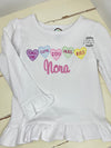 Girls Valentine Embroidery Shirt - Valentine's Shirts Monogrammed - Valentine's Hearts Shirts - Girls Monogram Valentines