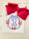 Monogram Crawfish Boil Shirt - Crawfish Boil Monogram Shirt - Crawfish Embroidery  shirt - Kids Crawfish Shirt- Girls crawfish boil Shirt
