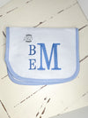 Boy Burp Cloth  - Baby Shower Gift - Monogrammed Gift - Monogrammed Burp Cloth - Baby Gift - Boutique Baby Gift - Seersucker Gift