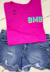 Kids Monogram t shirt- Embroidered Kids T shirt - Girls Monogram shirt- monogram sweatshirts- Summer Gift - Shadow Font monogram
