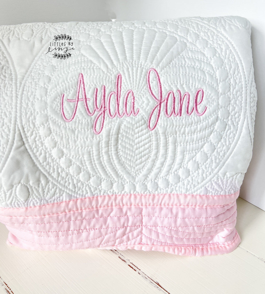 Baby Girl Blanket - Baby Quilt- Baby Shower Gift - Newborn gift - personalized baby gift