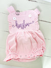 Girls Monogram Bubble -  Baby Bubble Outift - Embroidery Baby bubble - Baby Girl dress