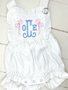 Baby Girl Outfit- Sunsuit - Baby Monogram dress  - Baby Girl Bubble -Newborn baby gift