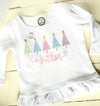 Monogrammed Christmas  Shirt - Colorful Tree Shirt - Girls Christmas Shirt - Embroidered Holiday shirt
