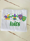 Boys Mardi Gras Shirt - Mardi Gras Embroidery Shirt - Mardi Gras mask shirt- boutique Mardi Gras