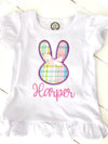 Girls Easter Bunny Shirt - Easter Bunny Monogram Shirt - Easter Embroidery  shirt - Kids Easter Shirt - Easter bunny bow