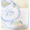 Seersucker Bib & Burp Cloth  Set