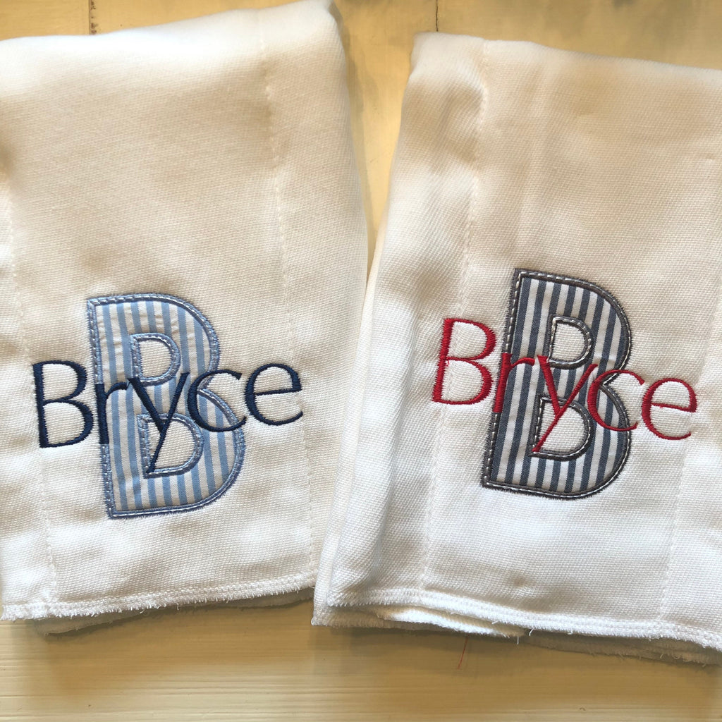 Monogrammed baby sales burp cloths