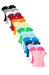 Girls Short Sleeve Ruffle Tee